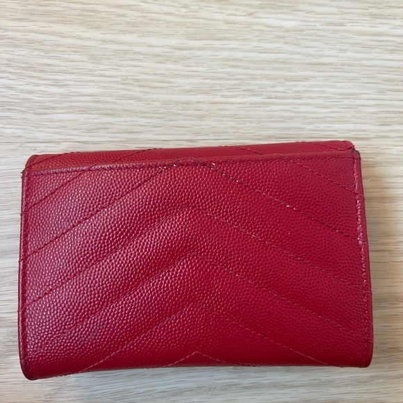 100% AUTHENTIC YSL RED MONOGRAM WALLET - Picture 3 of 7